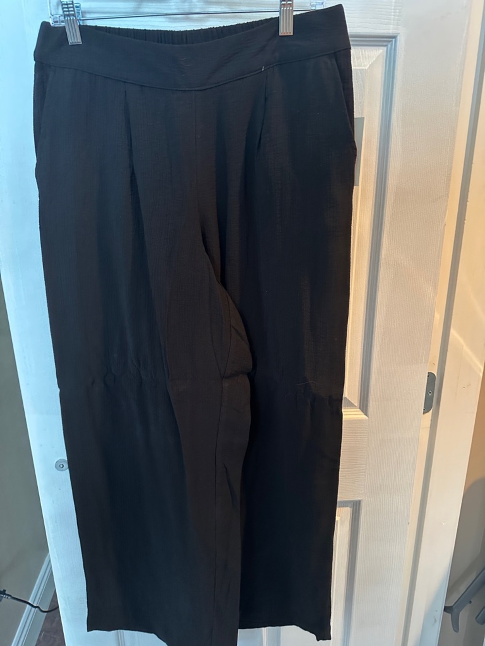 a new day Black Elastic Waist Wide-Leg Pants